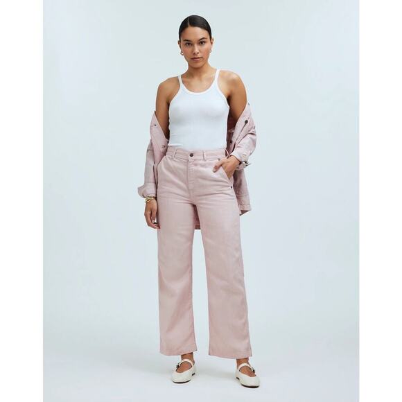 NEW Madewell x MN Dye Studio Pink Perfect Vintage Wide-Leg Carpenter Jean Size 8 - Picture 1 of 9
